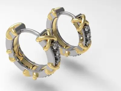 Sixteen Stone Hoop Earring 3D print model