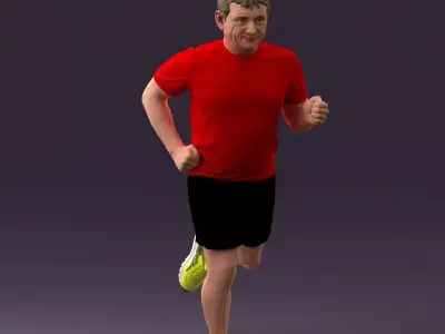 000999 man runner in yellow shoes 3D model