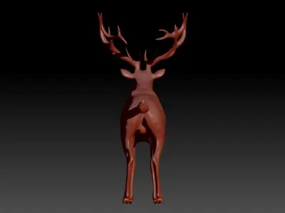 High poly model of deer 3D model
