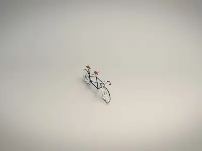 Low Poly Tandem Bike 01 Low-poly 3D model