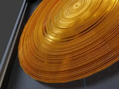 Golden Record Wall Vinyl Low-poly 3D model