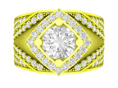 A7336 Luxury Korean Style Diamond Men Ring 3D Model 3D print model