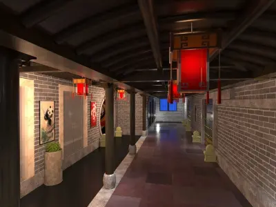 Chinese interior room design 3D model
