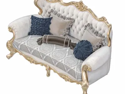 Classic Furniture Sofa and Armchair 3D model