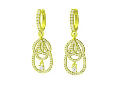5816 luxury diamond women earrings 3D print model