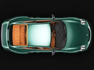 Porsche 911 GT2 RS with HQ interior Low-poly 3D model