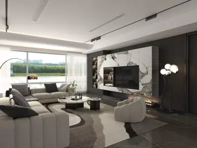 Living Room Scene 3D model