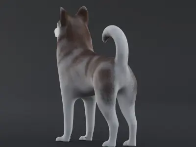 Dog Alaskan Malmute Low Poly Model Game AR VR Low-poly 3D model