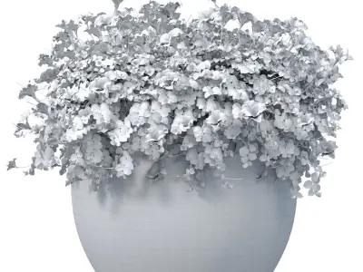 A bouquet of yellow flowers in a potted vase for decoration 3D model