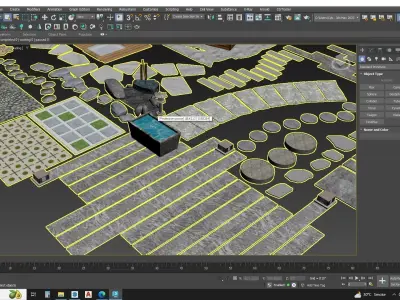 Pedestrian pavors 3d model collection  3D model