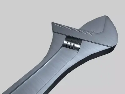 Adjustable Spanner Low-poly 3D model