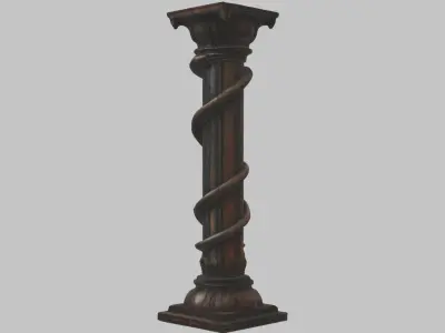 Fantasy ALien Scifi Column HR Giger inspired Low-poly 3D model