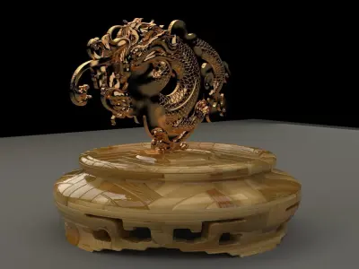 Chinese display stand with dragon  3D model