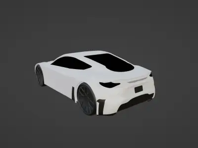 Tesla Roadster Car Game-Ready  Low-poly 3D model