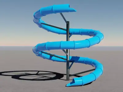 Water Slide 3D model Low-poly 3D model