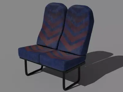 British Public Bus Seats Low-poly 3D model