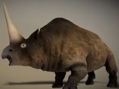 Elasmotherium  Low-poly 3D model