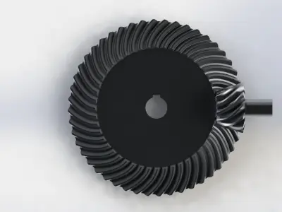 Spiral Bevel Gear - RATIO 4 TEETH 12 48 3D print model