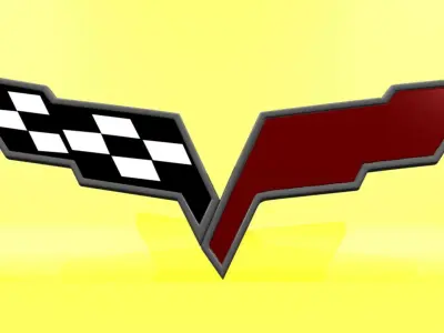 corvette logo old 3D model 3D print model