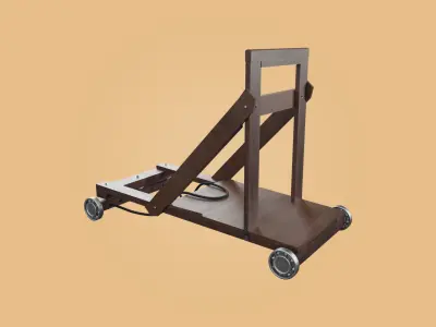 Trolley-cart with ball bearings Low-poly 3D model