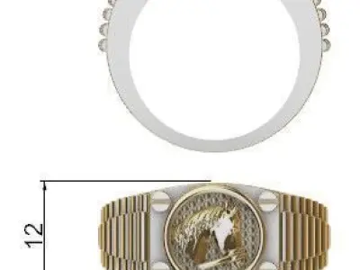 Anel Cavalo Escada 3D print model