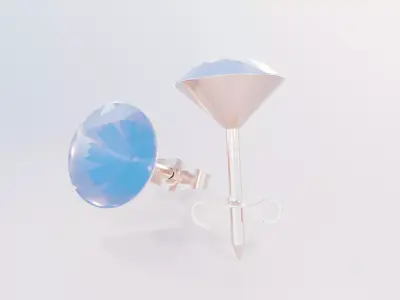 Diamond Earrings 3D print model 4