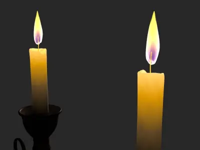 candle decor home interior halloween melting molten light  3D model