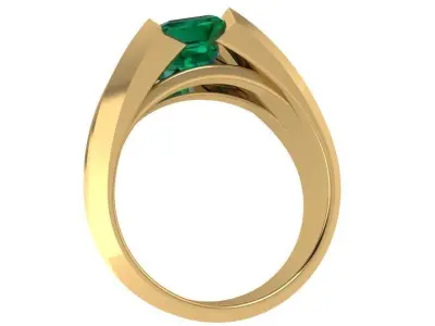 Emerald Ring 0516 Free 3D print model