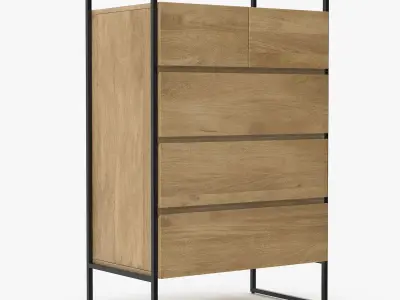 Wooden Unit v3 Low-poly 3D model