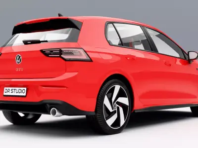 Volkswagen Golf GTI 2021 Low-poly 3D model