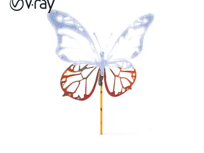 Butterfly Garden Ornament D Model Pack Low-poly 3D model