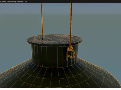 lampara retro colgante Low-poly 3D model