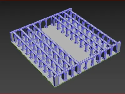 Arcs 3D Scene for Real Time Low-poly 3D model