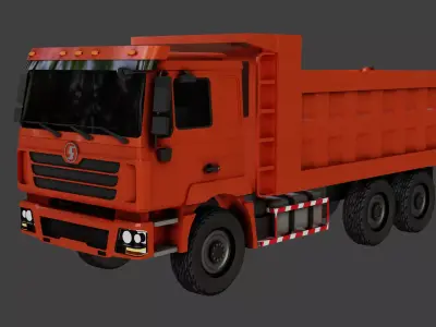 track orange dump truck Free low-poly 3D model