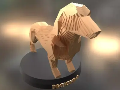 Parametric Dachshund dog Low-poly 3D model