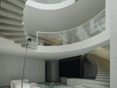 Minimalist style interior scene 3D model