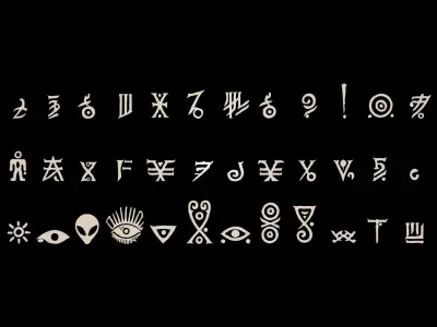 3D Alien Alphabet - Mega Pack Low-poly 3D model