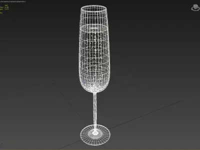 champagne glas 3D model