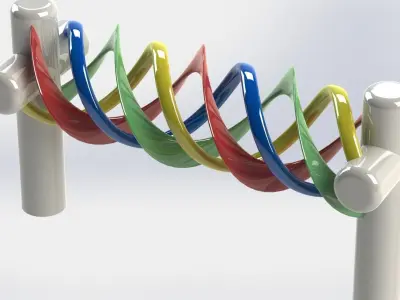 connector 5 bench made of colorful plastic Free 3D model