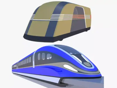 Future maglev and Tesla Robovan 3D Model Pack