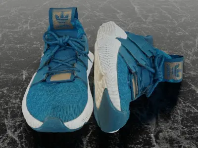 ADIDAS PROPHERE 3D SHOES - AQUA WHITE 3D model