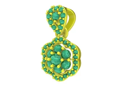 7039 luxury flower diamond women pendant  3D print model