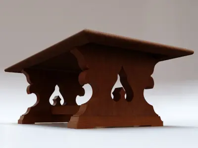 Wooden Retro Coffee Table 3D model