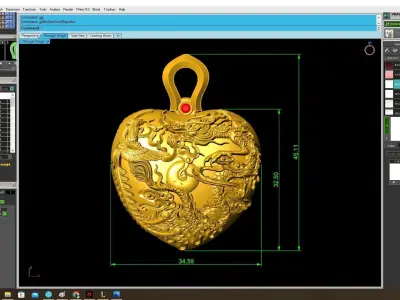Luxury Dragon Heart Pendant for Jewelry 4010 3D print model