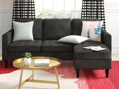 Strummer Velvet Reversible Sofa And Chaise - 2 Colour 3D model