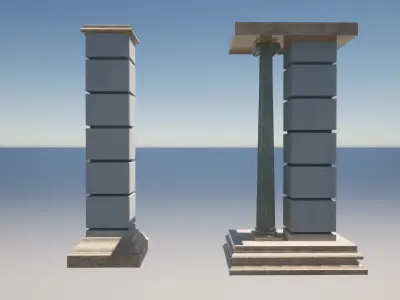 Two Architectural Columns 3D model