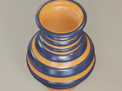 Vase05 orange and vase Low-poly 3D model