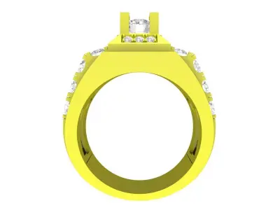 A7257 Korean Style Diamond Men Ring 3D print model