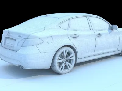 Car d infiniti on road Low-poly 3D model