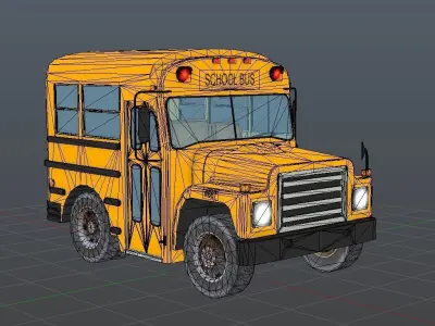 School Bus 1988 GMC Low-poly 3D model